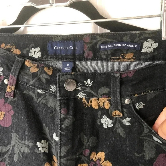 Charter Club Floral printed Skinny Ankle Women jeans size 12 - Picture 4 of 4